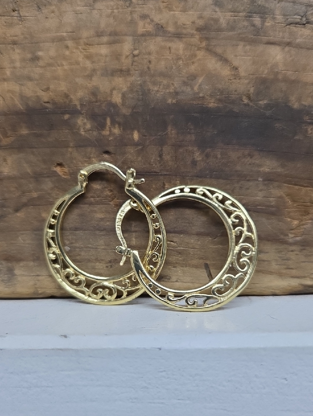 Gold Filigree Hoop Earrings - Elegant Women Jewelry